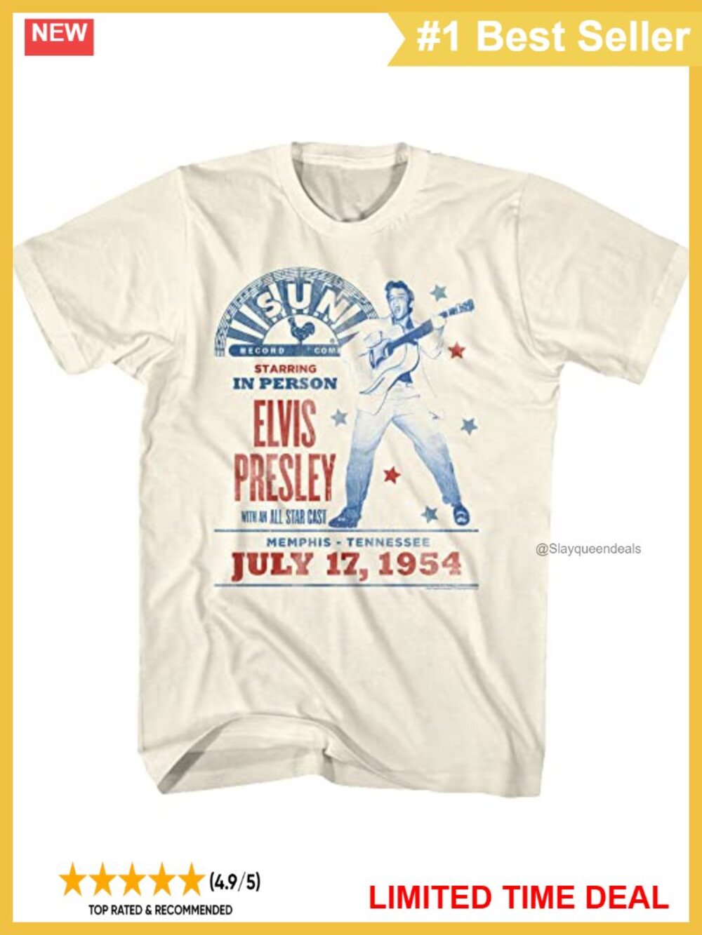 Elvis Presley Sun Records 1954 Vintage Graphic T Shirt Unisex Cotton